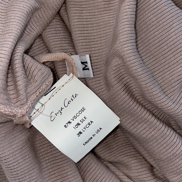 Enza Costa Ribbed Silk Tank Dress in ROSE TAN - Picture 7 of 7